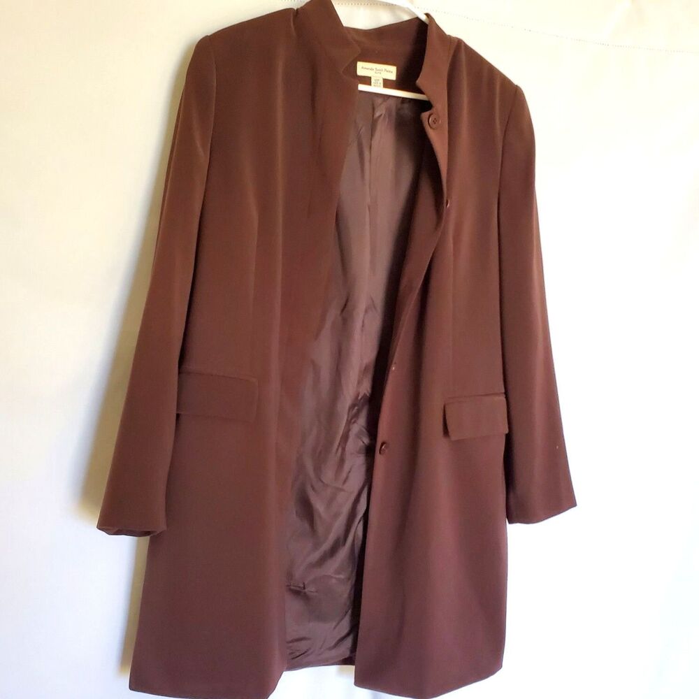 Amanda Smith Brown Long Blazer Jacket, Size 12P